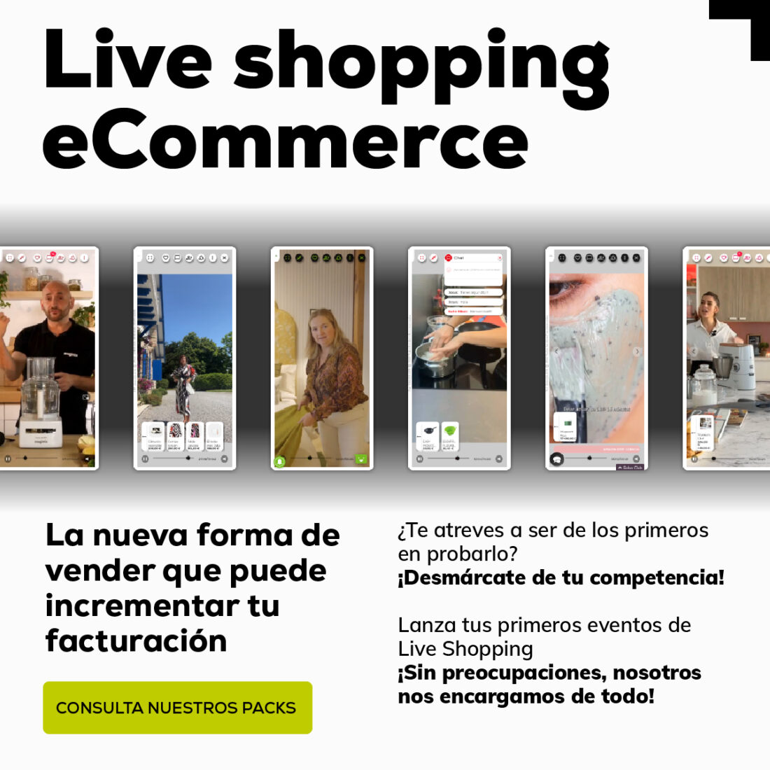 Consulta nuestros packs de Live Shopping para eCommerce